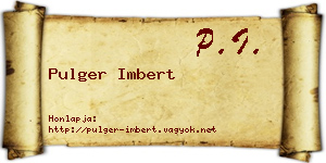 Pulger Imbert névjegykártya